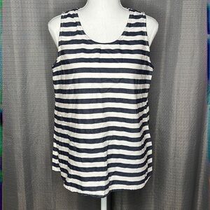 PIM + LARKIN LARGE BLUE & WHITE STRIPED SLEEVELESS TOP